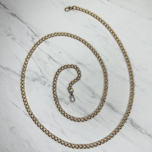 Crossbody Gold Tone Chain Link Purse Handbag Bag Replacement Strap - Picture 1 of 13